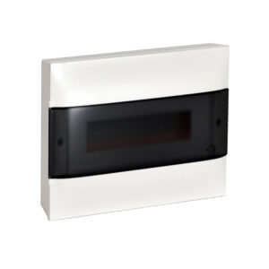 Practibox S Aufputzverteiler, mit Rauchglas-Kunstofftür, weiss, 1x 12 Module Legrand 135211
