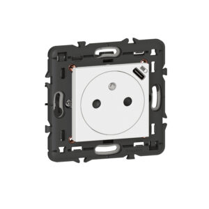Mosaic Steckdose F/B Std. erhöhter Berührungsschutz und USB-C Farbe: Ultraweiß Legrand 278161L