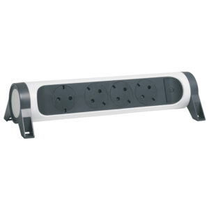 Drehbare Steckdosenleiste 4x Steckdose, ohne Kabel Farbe: Ultraweiß/Schwarz Legrand 694544