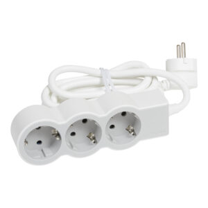 Flache Steckdosenleiste 3x Steckdose, 1,5 Meter Kabel Farbe: Ultraweiß/Grau Legrand 694549