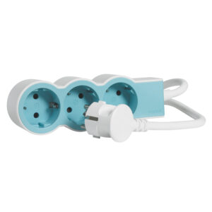 Flache Steckdosenleiste 3x Steckdose, 1,5 Meter Kabel Farbe: Soft Blue Legrand 694551