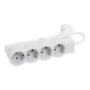 Flache Steckdosenleiste 4x Steckdose, 1,5 Meter Kabel Farbe: Ultraweiß/Grau Legrand 694552