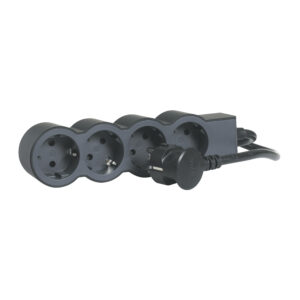 Flache Steckdosenleiste 4x Steckdose, 1,5 Meter Kabel Farbe: Schwarz Legrand 694553