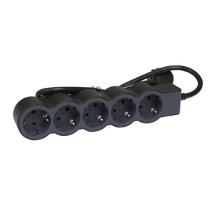 Flache Steckdosenleiste 5x Steckdose, 1,5 Meter Kabel Farbe: Schwarz Legrand 694556