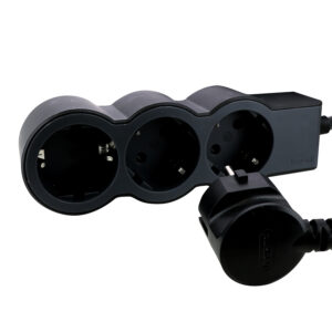 Flache Steckdosenleiste 3x Steckdose, 3 Meter Kabel Farbe: Schwarz Legrand 694560