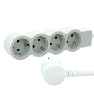 Flache Steckdosenleiste 4x Steckdose, 3 Meter Kabel Farbe: Ultraweiß/Grau Legrand 694561