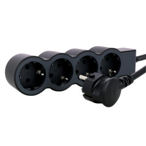 Flache Steckdosenleiste 4x Steckdose, 3 Meter Kabel Farbe: Schwarz Legrand 694562