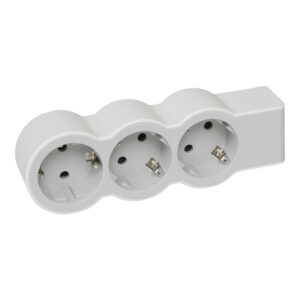 Flache Steckdosenleiste 3x Steckdose, ohne Kabel Kabel Farbe: Ultraweiß/Grau Legrand 694573