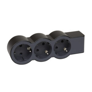 Flache Steckdosenleiste 3x Steckdose, ohne Kabel Kabel Farbe: Schwarz Legrand 694574