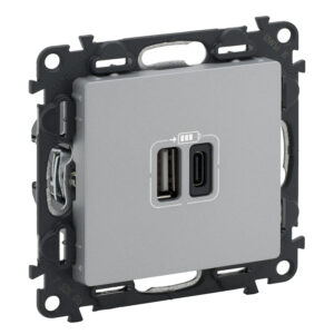 Valena Life 2XUSB A+C 2-modulig 3A Farbe: Aluminium Legrand 753306