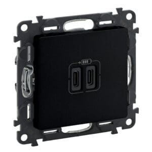 Valena Life 2xUSB Typ C 2-modulig 3A Farbe: Schwarz Legrand 756307