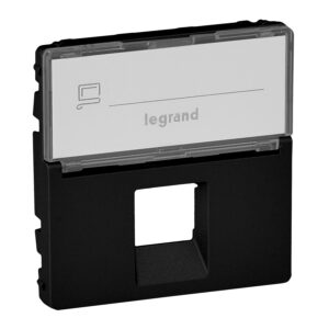 Valena Life Abdeckung RJ11/RJ45 mit Beschriftungsfeld 1-fach Farbe: Schwarz Legrand 756472