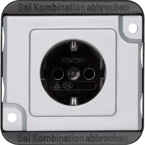 SCHUKO-Steckdose, BRS, Schraub-Liftklemmen, mattsilber, PANZER, Merten MEG2400-7060