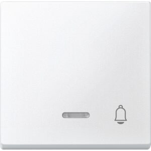 Wippe mit Kontrollfenster und Aufdruck Klingel, polarweiß, System M, Merten 430819