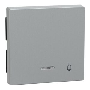 Wippe mit Kontrollfenster und Aufdruck Klingel, aluminium, System M, Merten 430860