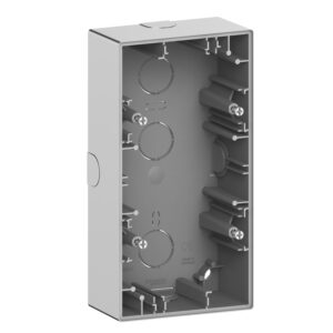 Merten System Design, Aufputzgehäuse, 2-fach, Edelstahl, Merten MEG4024-6536