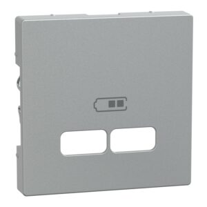 Zentralplatte für USB Ladestation-Einsatz, aluminium, System M, Merten MEG4367-0460