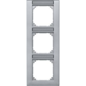 M-PLAN-Rahmen, 3fach beschriftbar, senkrechte Montage, aluminium, Merten 476360