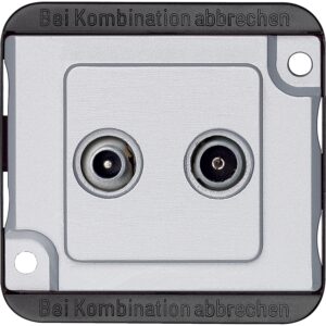 BK-/Sat-Antennenstichdose, 2fach, mattsilber, PANZER, Merten 299460