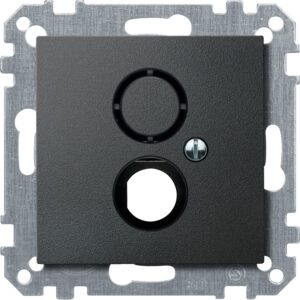 Zentralplatte für BNC/TNC-Buchse, anthrazit, System M, Merten 468514