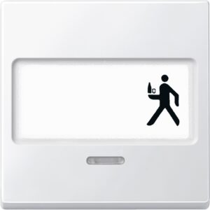 Wippe mit Schriftfeld und Kontrollfenster, polarweiß, System M, Merten 434619