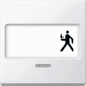 Wippe mit Schriftfeld und Kontrollfenster, polarweiß glänzend, System M, Merten 434719