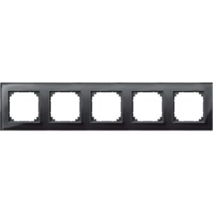 M-PLAN-Echtglasrahmen, 5fach, Onyxschwarz, Merten 489503