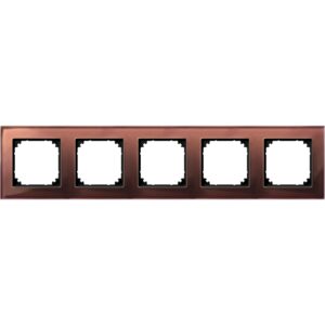 M-PLAN-Echtglasrahmen, 5fach, Mahagonibraun, Merten 489515