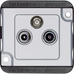 Sat-Antennendose, 3fach, mattsilber, PANZER, Merten 259160
