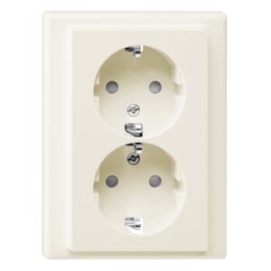 SCHUKO-Doppel-Steckdose, BRS, Steckklemmen, weiß glänzend, M-SMART, Merten MEG2420-1444