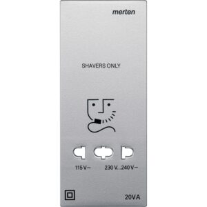 Zentralplatte für Rasiersteckdose, aluminium, System M, Merten 213560