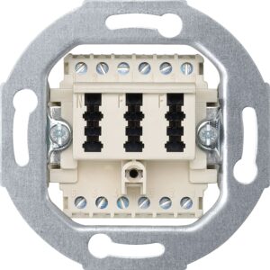 Fernmelde-Anschlussdose TAE 3fach, 2x6/6 NF/F, weiß, Merten 465226