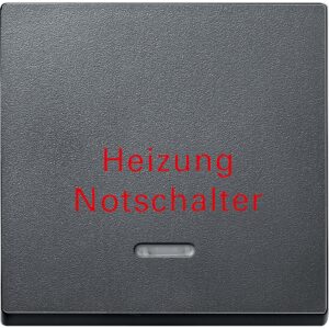 Wippe mit Kontrollfenster und Aufdruck Heizungsnotschalter, anthrazit, System M, Merten 431814