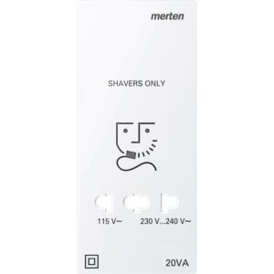 Zentralplatte für Rasiersteckdose, polarweiß glänzend, System M, Merten 213619