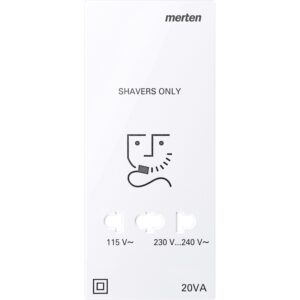 Zentralplatte für Rasiersteckdose, aktivweiß glänzend, System M, Merten 213625