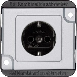 SCHUKO-Steckdose, erhöhter Berührungsschutz, Steckklemmen, mattsilber, PANZER, Merten MEG2300-7060