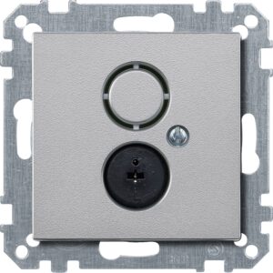 Lautsprecher-Steckdosen-Einsatz, aluminium, System M, Merten 297460