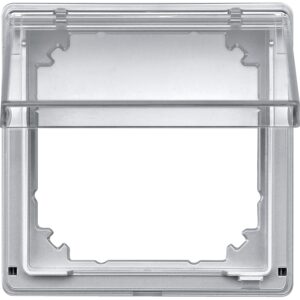 Zwischenring mit transparentem Klappdeckel, aluminium, AQUADESIGN, Merten 516960