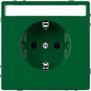 SCHUKO-Steckdose für Sonderstromkr. mit Schriftf., BRS, StK, grün, System Design, Merten MEG2302-6004