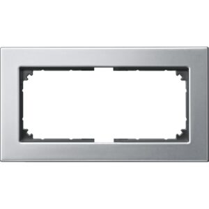 M-PLAN-Metallrahmen, 2fach ohne Mittelsteg, Platinsilber, Merten 475860