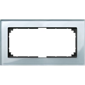 M-PLAN-Echtglasrahmen, 2fach ohne Mittelsteg, Diamantsilber, Merten 487860