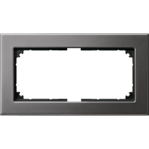 M-PLAN-Metallrahmen, 2fach ohne Mittelsteg, Rhodiumgrau, Merten 475814