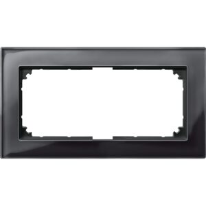 M-PLAN-Echtglasrahmen, 2fach ohne Mittelsteg, Onyxschwarz, Merten 487803