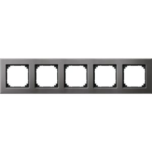 M-PLAN-Metallrahmen, 5fach, Rhodiumgrau, Merten 475514