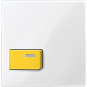 Zentralplatte für Abstelltaster, gelb, polarweiß glänzend, System M, Merten 451619