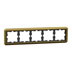 D-Antik Metallrahmen, 5-fach, 24k gold, Merten MEG4050-4741