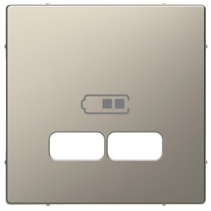 Zentralplatte für USB Ladestation-Einsatz, Nickelmetallic, System Design, Merten MEG4367-6050