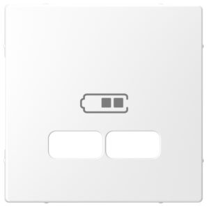 Zentralplatte für USB Ladestation-Einsatz, Lotosweiß, System Design, Merten MEG4367-6035