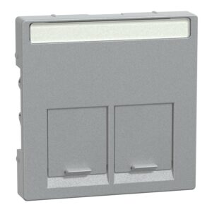 Zentralplatte für Schneider Electric-Connector 2fach, aluminium, System M, Merten MEG4574-0460