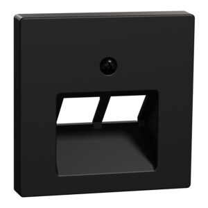 Zentralplatte für UAE-Einsatz, 2fach, schwarz matt, System M, Merten MEG4522-0403